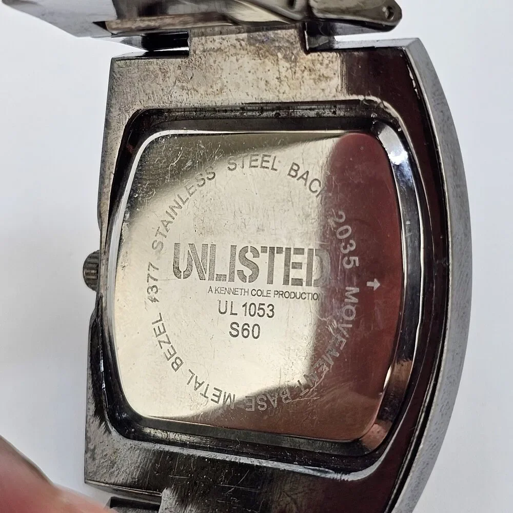 Kenneth Cole Unlisted Men's Watch 40MM Gun Metal‎ Dial Bracelet 6